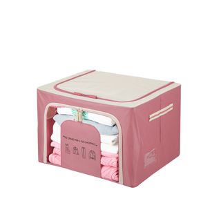 Scatola armadio 50x40x33 cm doppia cerniera e scritta - malva