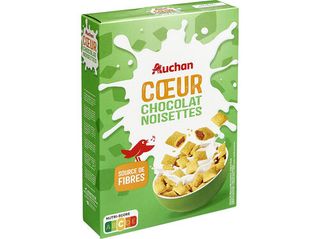 CEREAIS AUCHAN RECHEIO CHOCOLATE E AVELÃ 400G