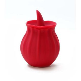 wibrujący języczek do łechtaczki i ciała w formie czerwonej róży, seks oralny