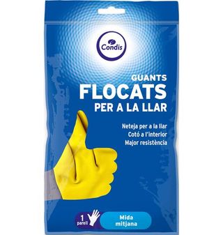 Guantes Goma Condis Flocados Medianos 1 Par