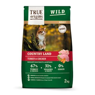 True Origins Wild Adult Pollo Y Pavo Pienso Para Gatos 2Kg