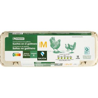 Huevos Criadas En Suelo M Galicia Eroski, Cartón 1 Docena (20063285)