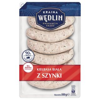 Kraina Wędlin Kiełbasa biała z szynki, 500 g