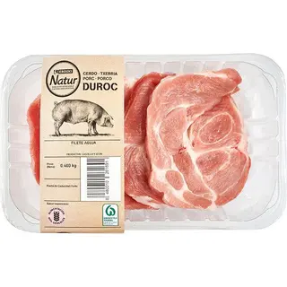 Filete De Aguja De Cerdo Duroc Eroski Natur, Bandeja 400 G