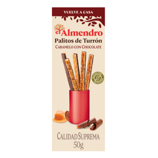 Palitos Turron Caramelo Con Chocolate 50g El Almendro