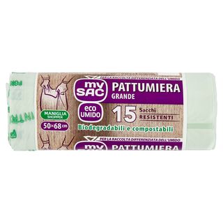 my Sac eco Umido Pattumiera Grande 50x68 cm Sacchi 15 pz