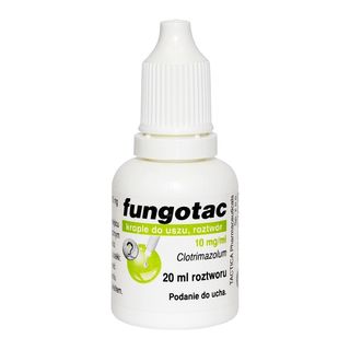 Fungotac, 10 mg/ml, krople do uszu, 20 ml