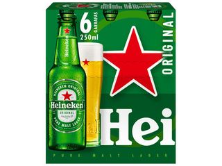 CERVEJA HEINEKEN:C/ALCOOL T/P 6X0.25L