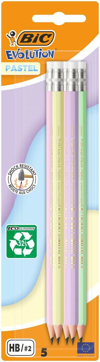 Bic 5 Lapiceros Grafito Evolution Pastel (3086123747715)