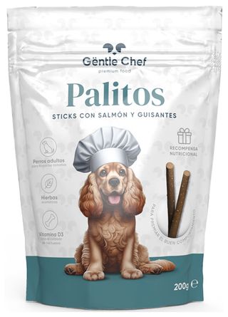 Gëntle Chef Perro Palitos Con Salmón Y Guisantes 200 G