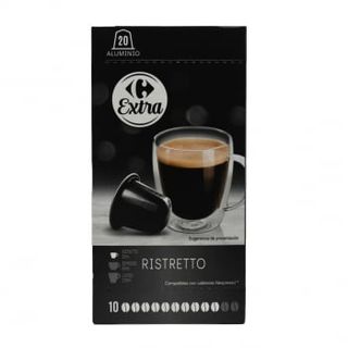 Café Ristretto En Cápsulas Carrefour Extra Compatibles Con Nespresso 20 Uds. De 5,2 G.