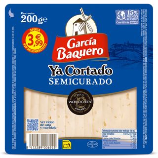 Queso Semicurado Ya Cortado García Baquero 200 G