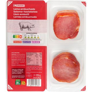Lomo Embuchado Eroski, Pack 4X31,25 G