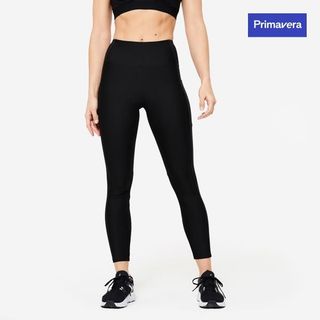 Mallas Leggings Fitness Bolsillo Mujer Domyos 100 Negro 2Xl / W38 L31 Negro