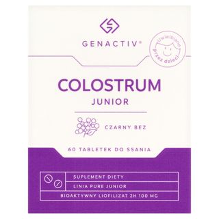 Genactiv Colostrum Junior Czarny Bez, Tabletki do ssania