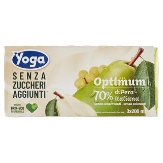 Yoga Optimum 70% Di Pera Italiana Senza Zuccheri Aggiunti* 3 X 200 Ml - 130698