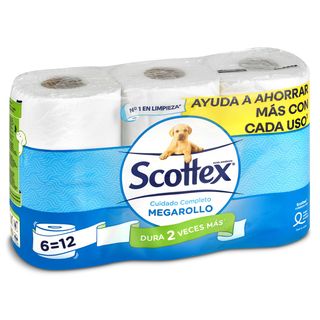 Papel Higiénico Megarrollo Scottex Bolsa 6 Unidades
