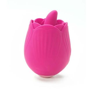 liżący języczek do łechtaczki i całego ciała w formie różowej róży, seks oralny