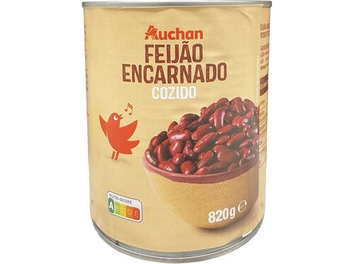 FEIJÃO ENCARNADO AUCHAN COZIDO 820(520)G