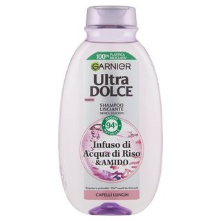 Garnier Ultra Dolce Infuso di Acqua di Riso & Amido, Shampoo Lisciante 250 ml