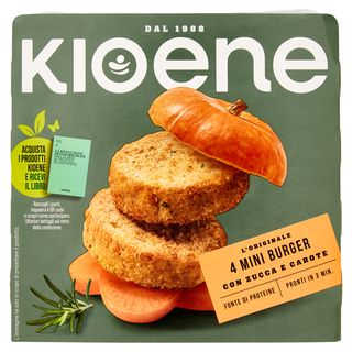 Kioene 4 Miniburger L'Originale Vegetale, Con Zucca E Carote 200 G