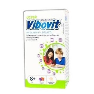 Vibovit Uczeń, tabletki do ssania, smak owoce leśne, od 8 lat, 30 szt.