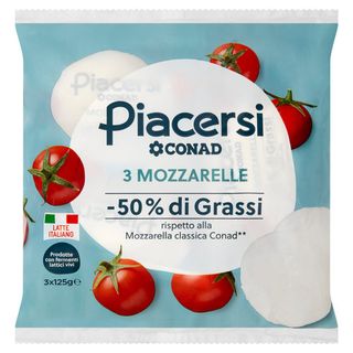 PIACERSI CONAD 3 Mozzarelle -50% di Grassi 3 x 125 g - 8003170078710