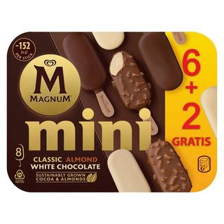 Helado Mini Clásico, Almendrado Y Blanco Magnum, Caja 352 G (25978289)