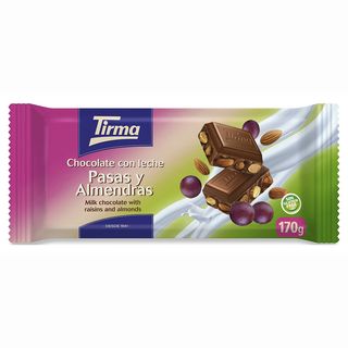 Tirma tableta de chocolate con pasas y almendras 170 g