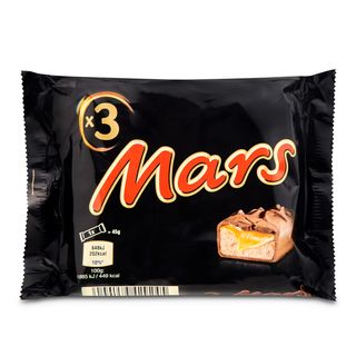 Barritas De Chocolate Y Caramelo 3 Unidades Mars Bolsa 135 G