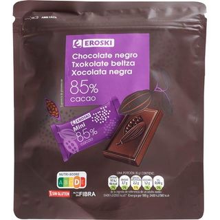 Chocolate negro 85% cacao en porciones, bolsa 175 g (26485987)