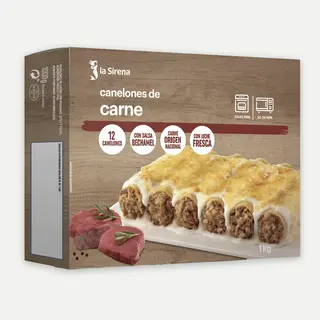 Canelones De Carne Con Bechamel Caja 12 Uds.