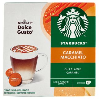 Starbucks Caramel Macchiato By Nescafé Dolce Gusto Latte Caramello E Caffè 12 Capsule 127,8 G