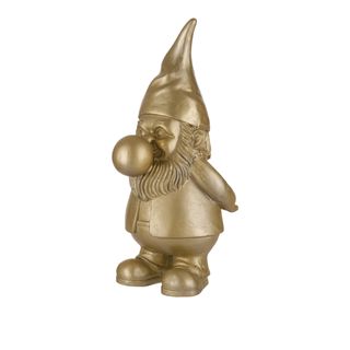 Statua gnomo con chewing gum - 18,5x22x42,5 cm oro