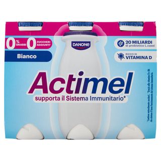 ACTIMEL, Yogurt da Bere con Vit B6 e D per il Sistema Immunitario, 0% grassi, Bianco Naurale, 6X100G