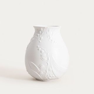 Wazon | CONWALLIE | ceramiczny z tłoczeniami biały | 14,8x18 cm | 765810