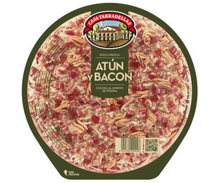 Pizza Atún y Bacon Cocida Al Horno de Piedra Casa Tarradellas 405 G.