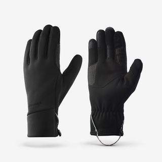 Guantes cálidos y táctiles de trekking montaña MT500 negro adulto.L Negro