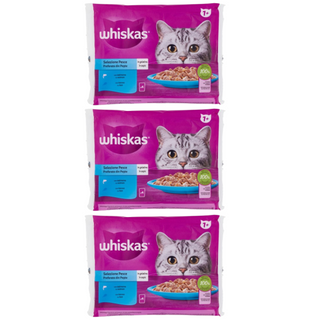 Whiskas Comida Húmeda Selección Pescados 3x(4x85g)