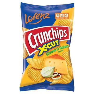Crunchips X-Cut Chipsy ziemniaczane o smaku sera i cebuli 130 g