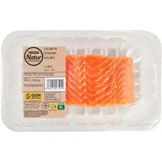 Lomo De Salmón Eroski Natur Ggn, Bandeja 300 G