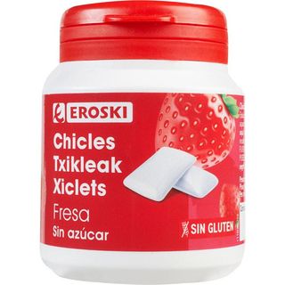 Chicle De Fresa Sin Azúcar Eroski, Bote 100 G (25961053)