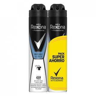 Desodorante Hombre Invisible Ice Fresh Rexona Spray 2 Uds. X 200 Ml.