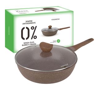 Tegame 30 cm - antiaderente 0 grassi con coperchio