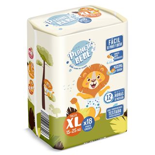 Pañales 15-25 Kg Talla Xl Planeta Bebé De Dia Bolsa 18 Unidades