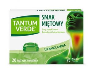 Tantum Verde smak miętowy 3 mg 20 pastyl.