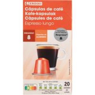 Café Espresso Lungo Eroski Caja 20 Monodosis (24489205)