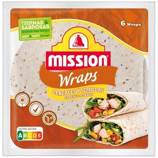 MISSION Wraps  Multigrain Semillas De Lino 6 Unidades
