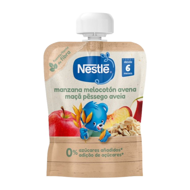 Nestlé Saqueta de Fruta Maçã Pêssego Aveia 90g