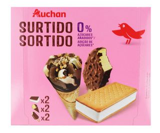Surtido Helados Sin Azucar Auchan 5 Und 660 Ml 390G